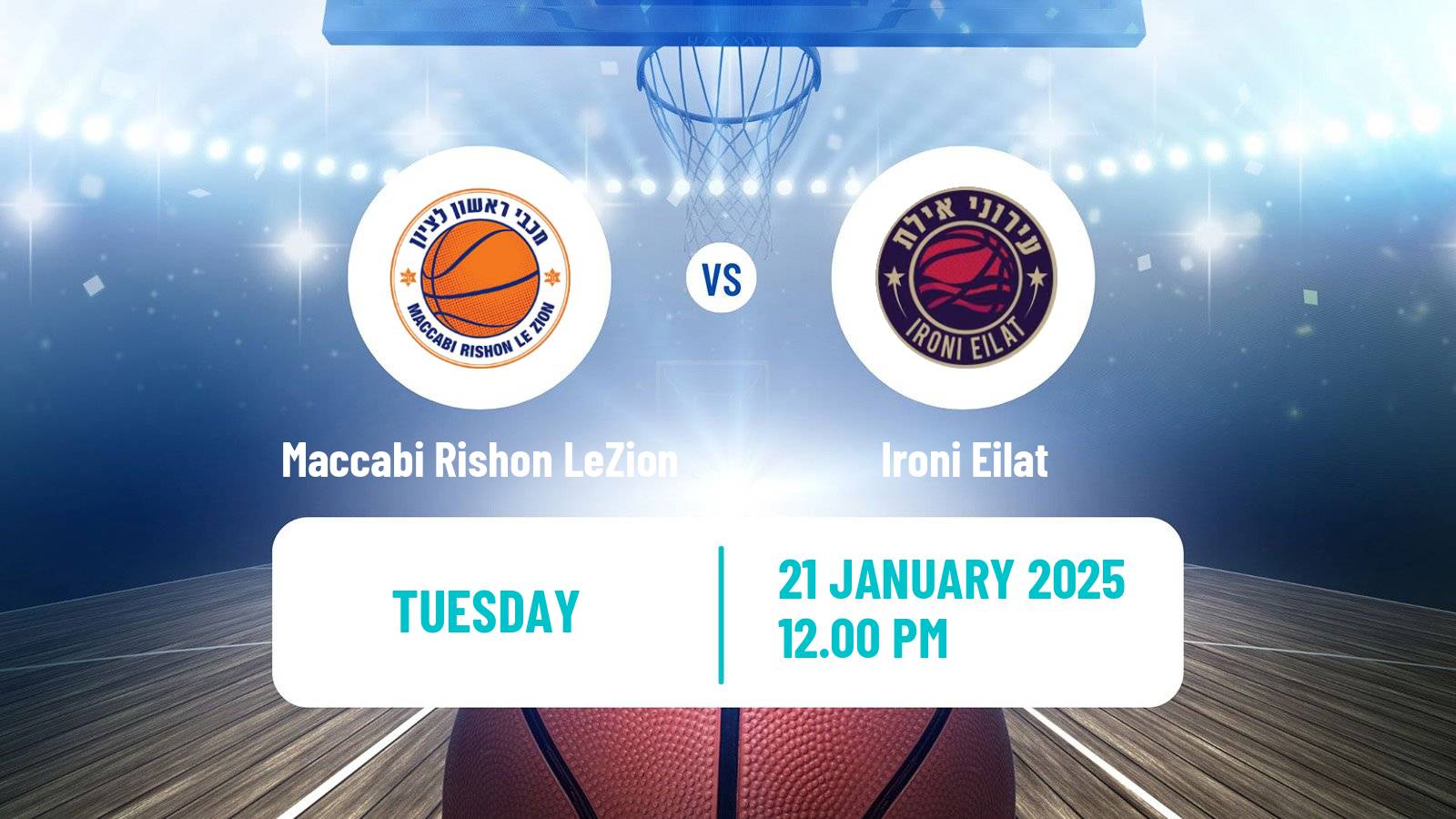 Basketball Israeli Liga Leumit Basketball Maccabi Rishon LeZion - Ironi Eilat