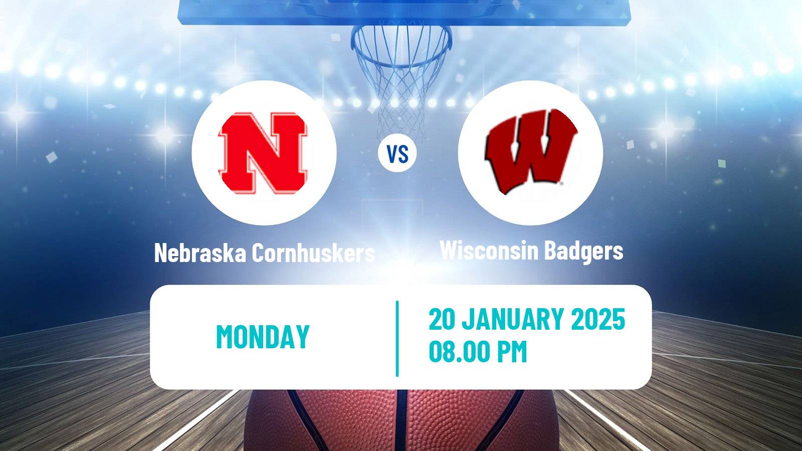 Basketball NCAA College Basketball Women Nebraska Cornhuskers - Wisconsin Badgers