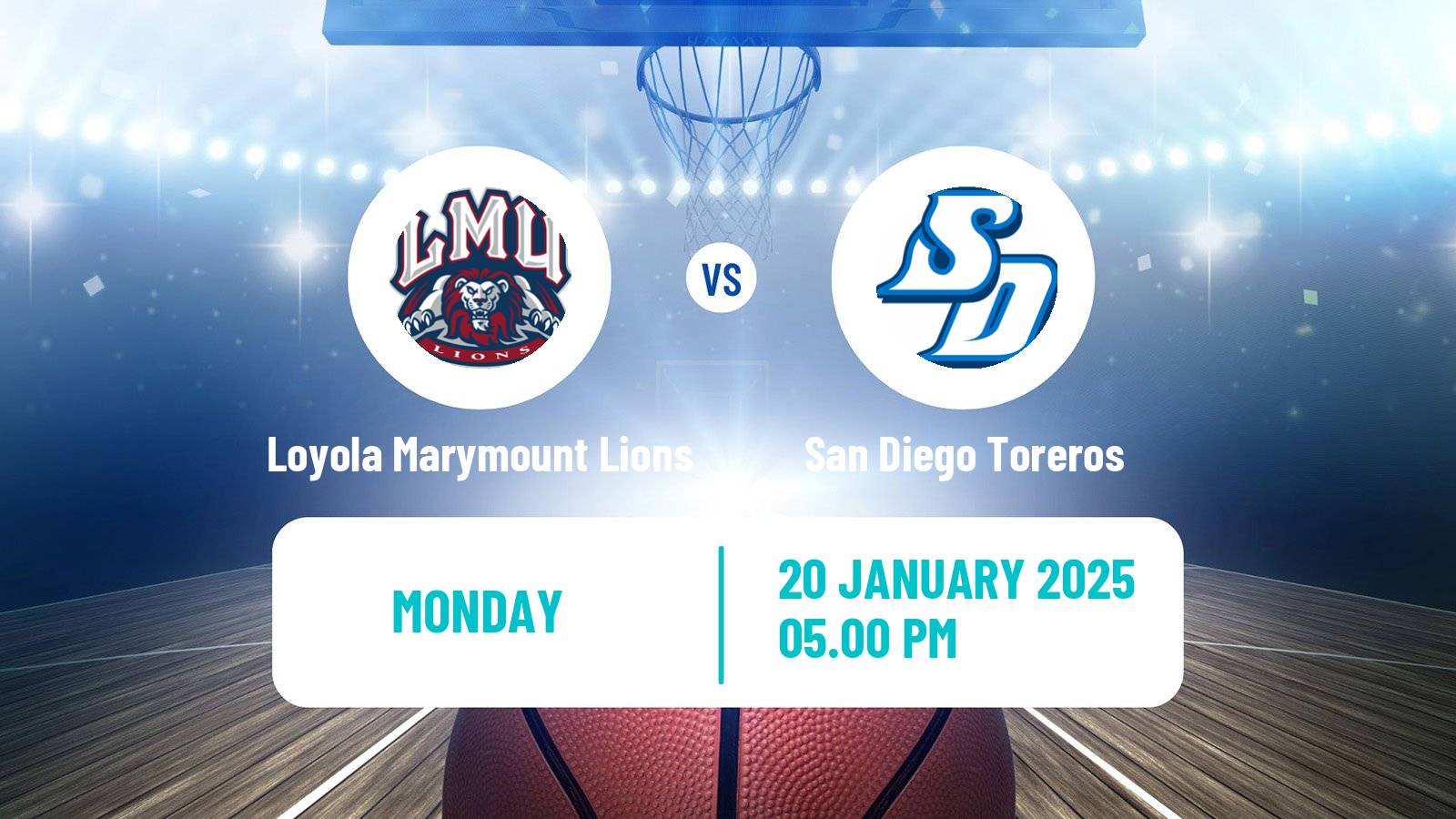 Basketball NCAA College Basketball Women Loyola Marymount Lions - San Diego Toreros