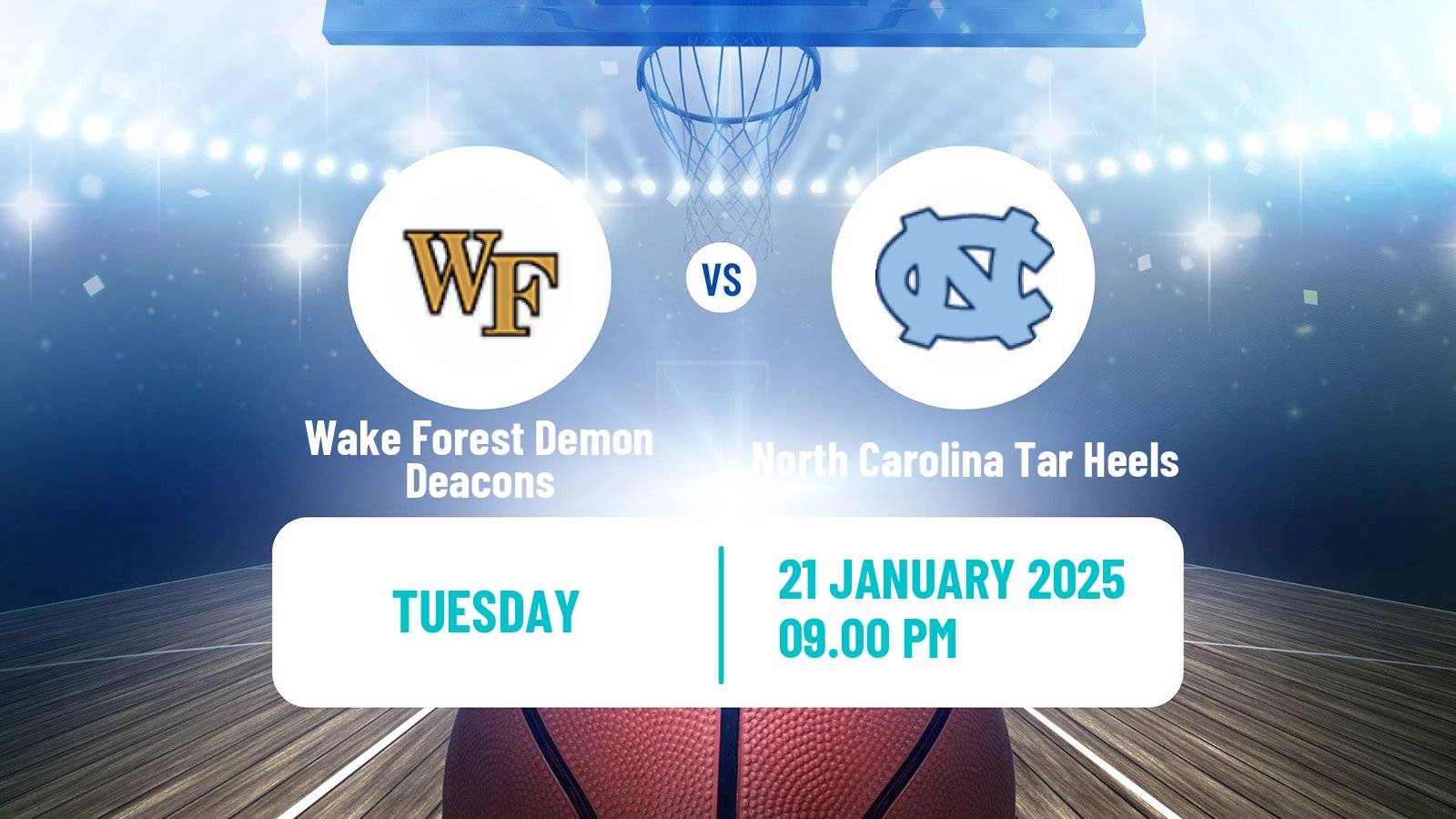 Basketball NCAA College Basketball Wake Forest Demon Deacons - North Carolina Tar Heels