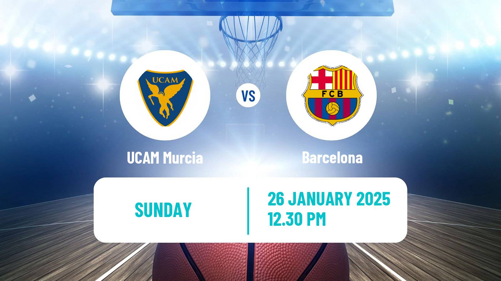 Basketball Spanish ACB League UCAM Murcia - Barcelona