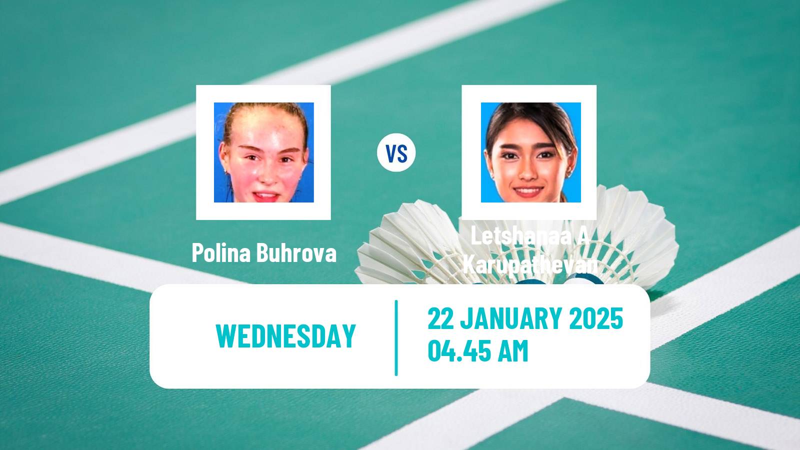 Badminton BWF World Tour Indonesia Masters Women Polina Buhrova - Letshanaa A Karupathevan