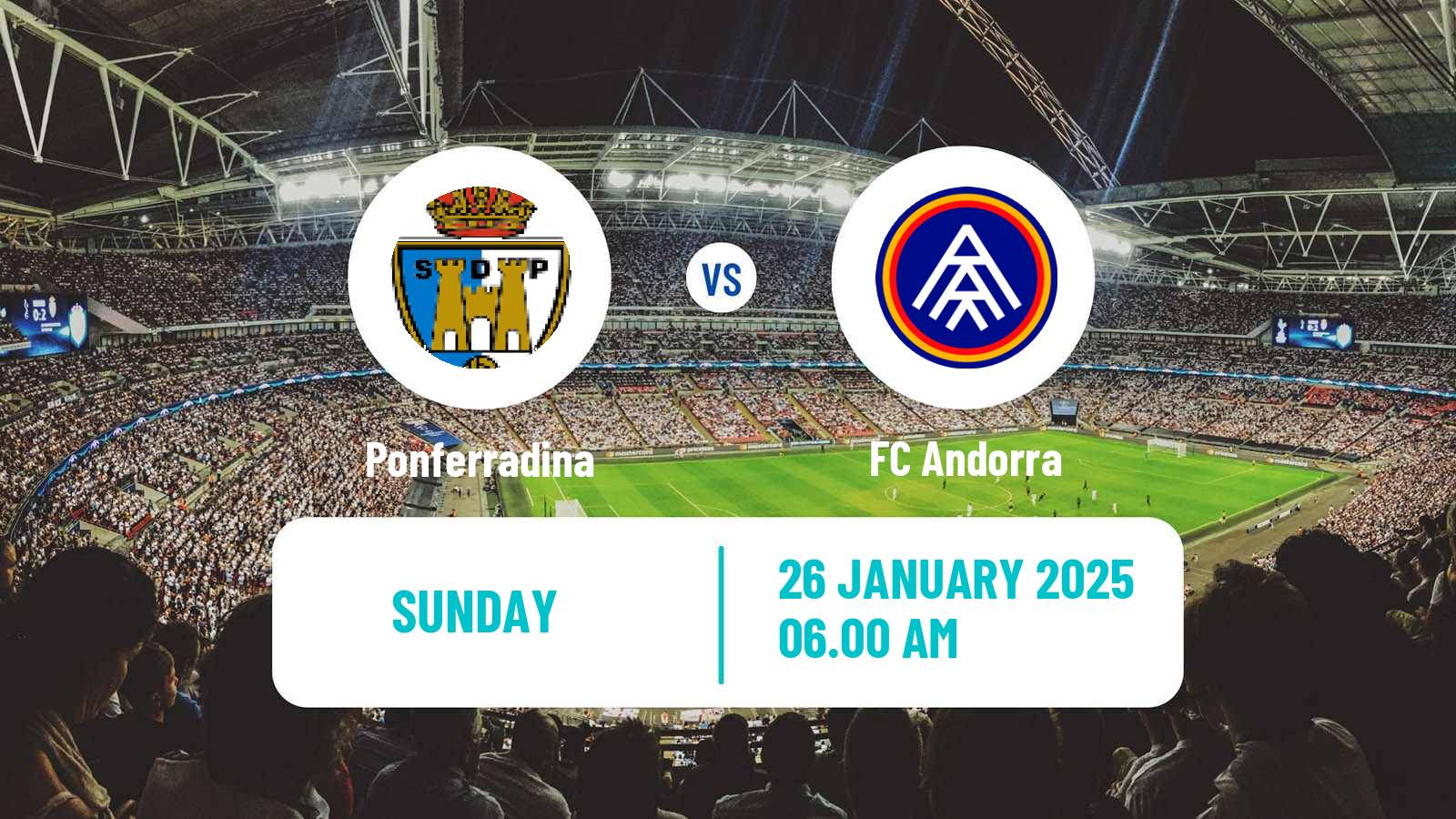 Soccer Spanish Primera RFEF Group 1 Ponferradina - FC Andorra