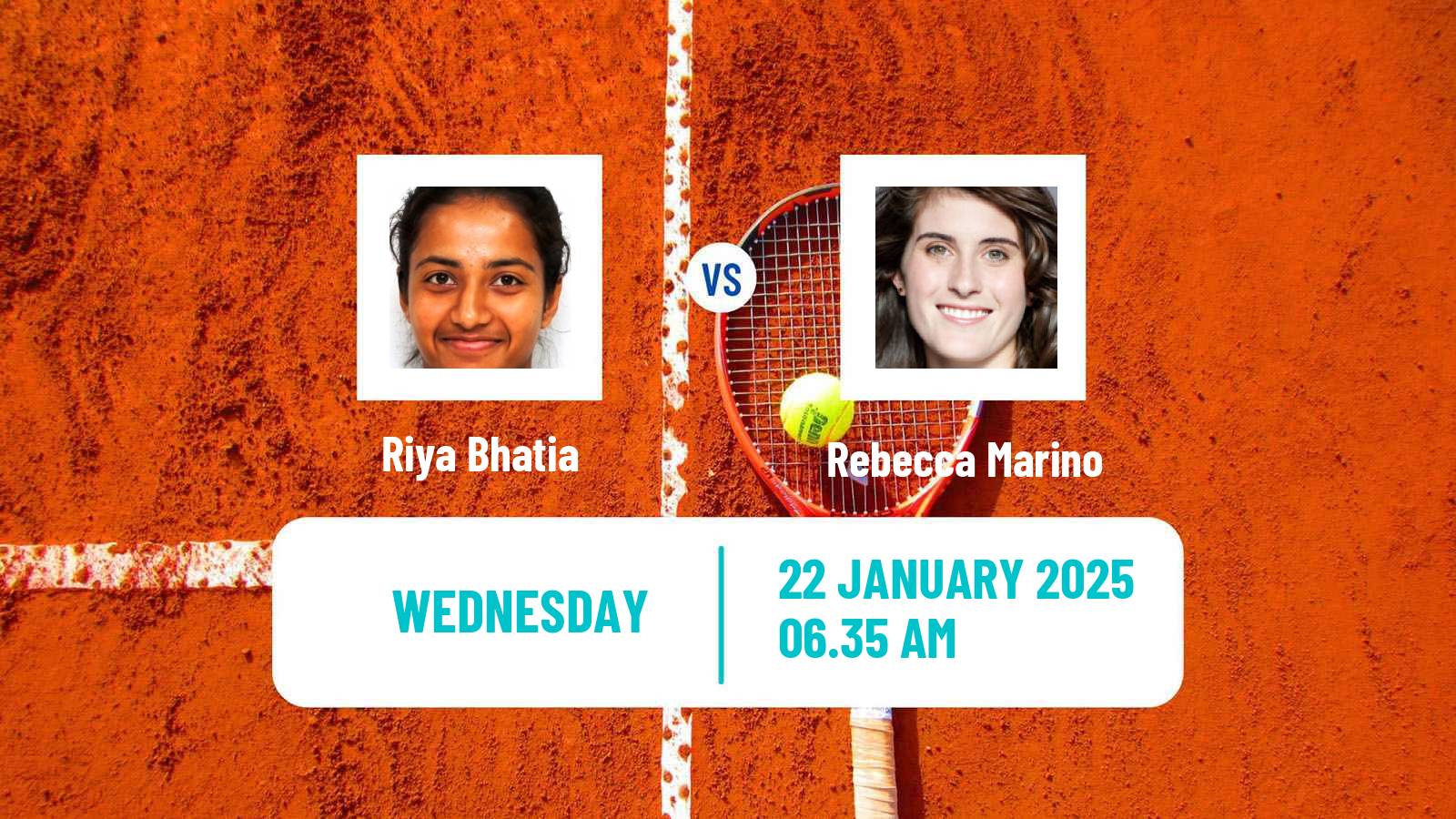 Tennis ITF W100 Bengaluru Women 2025 Riya Bhatia - Rebecca Marino