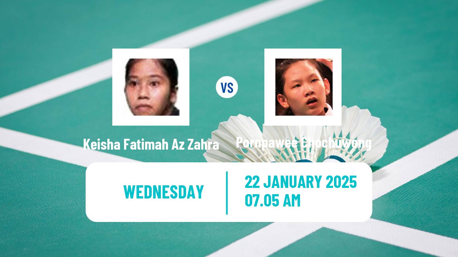 Badminton BWF World Tour Indonesia Masters Women Keisha Fatimah Az Zahra - Pornpawee Chochuwong