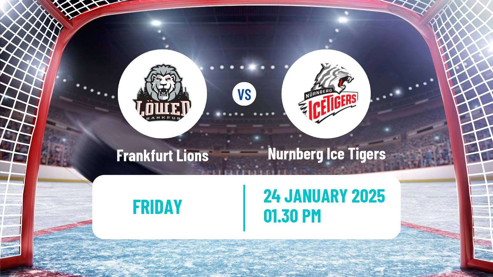 Hockey German Ice Hockey League Frankfurt Lions - Nurnberg Ice Tigers