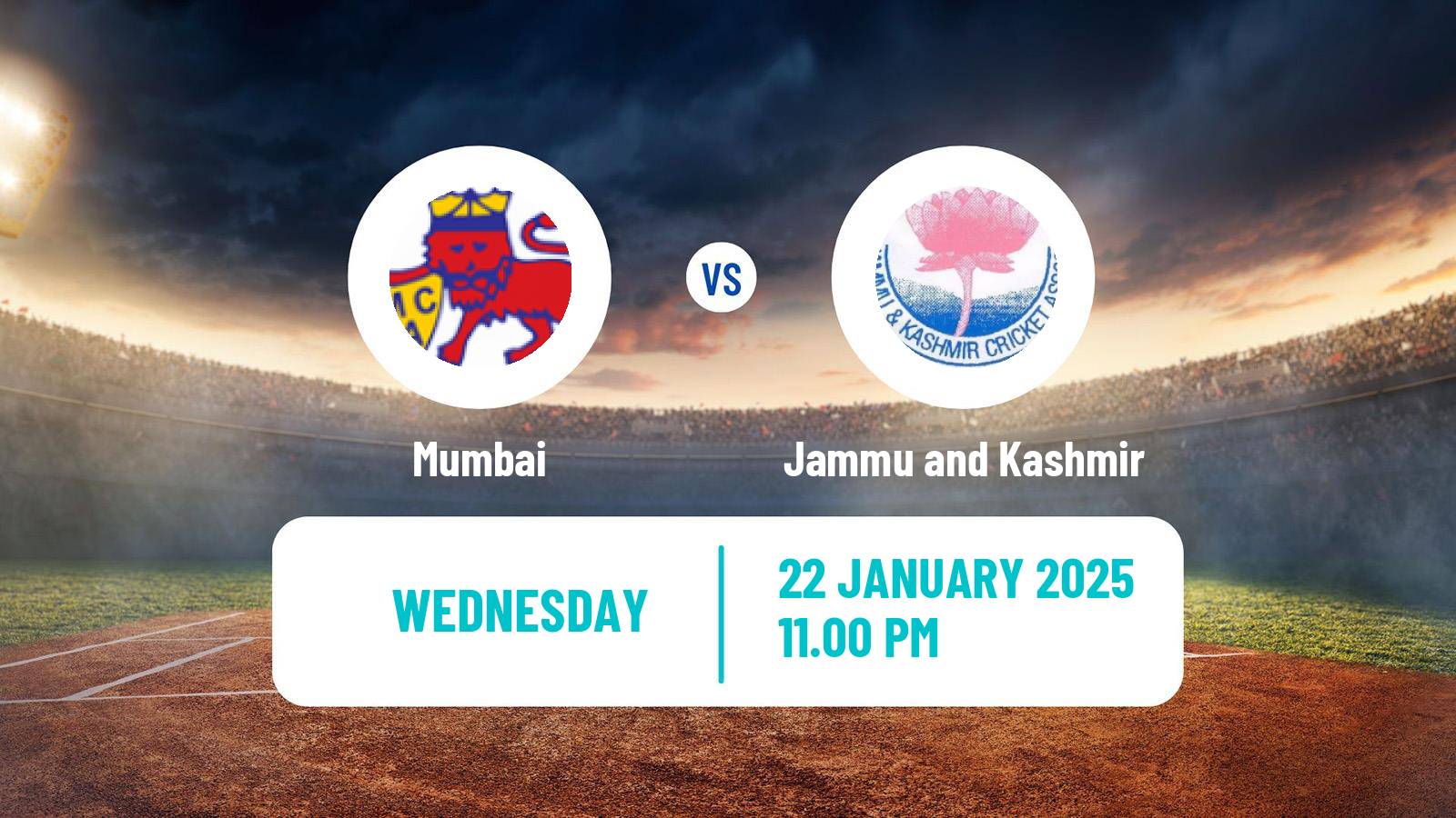 Cricket Ranji Trophy Mumbai - Jammu and Kashmir