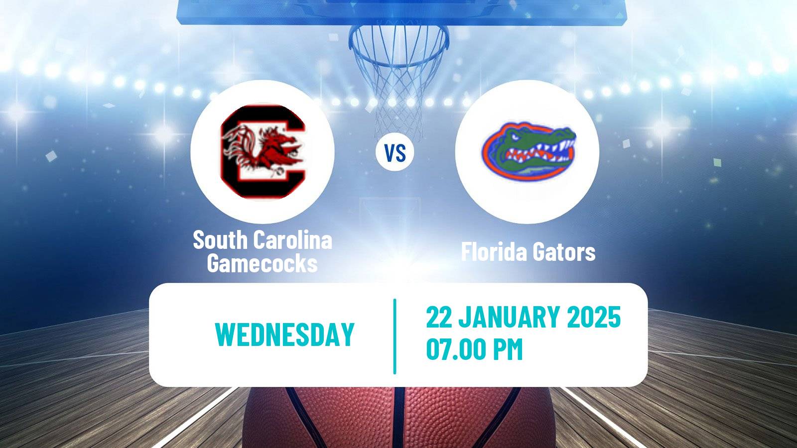 Basketball NCAA College Basketball South Carolina Gamecocks - Florida Gators