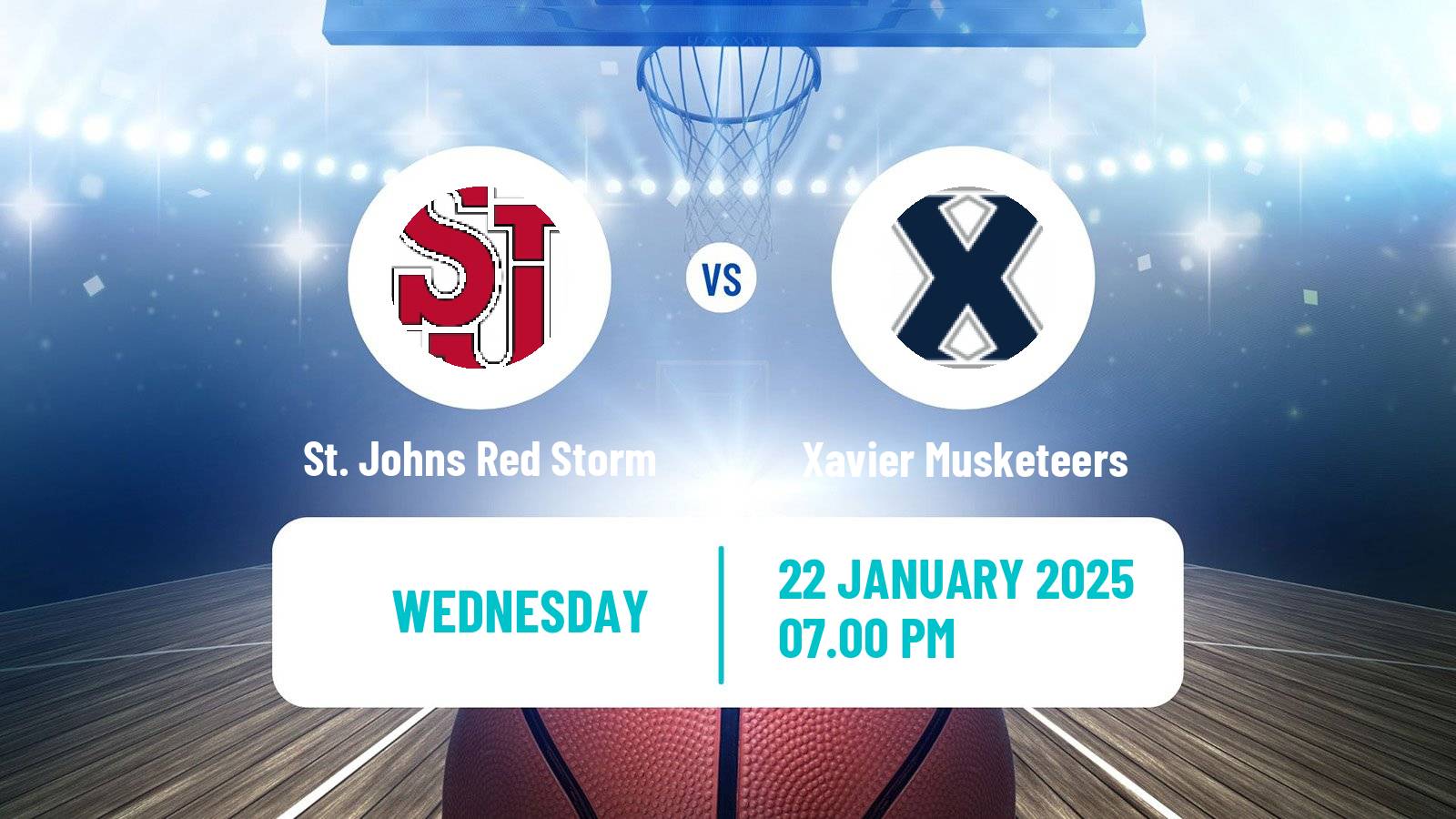 Basketball NCAA College Basketball St. Johns Red Storm - Xavier Musketeers