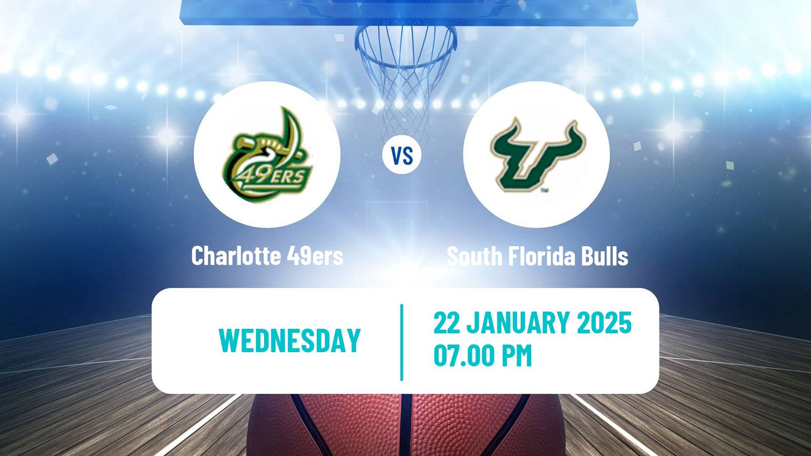 Basketball NCAA College Basketball Charlotte 49ers - South Florida Bulls