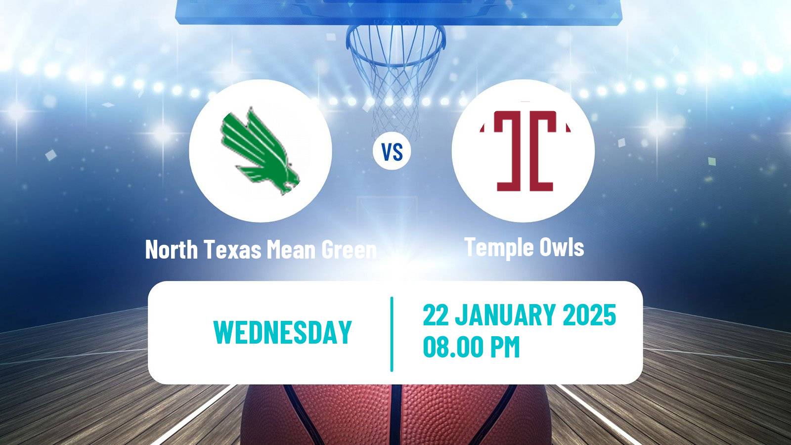 Basketball NCAA College Basketball North Texas Mean Green - Temple Owls