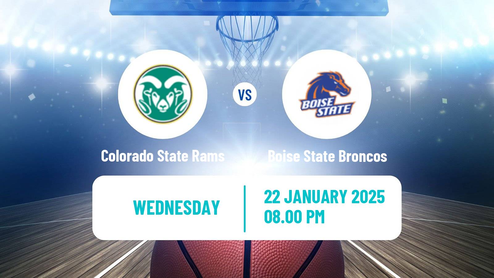 Basketball NCAA College Basketball Colorado State Rams - Boise State Broncos