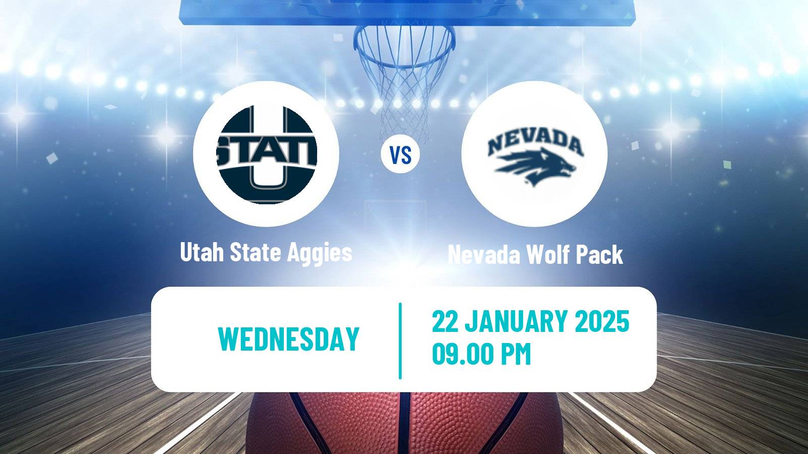 Basketball NCAA College Basketball Utah State Aggies - Nevada Wolf Pack