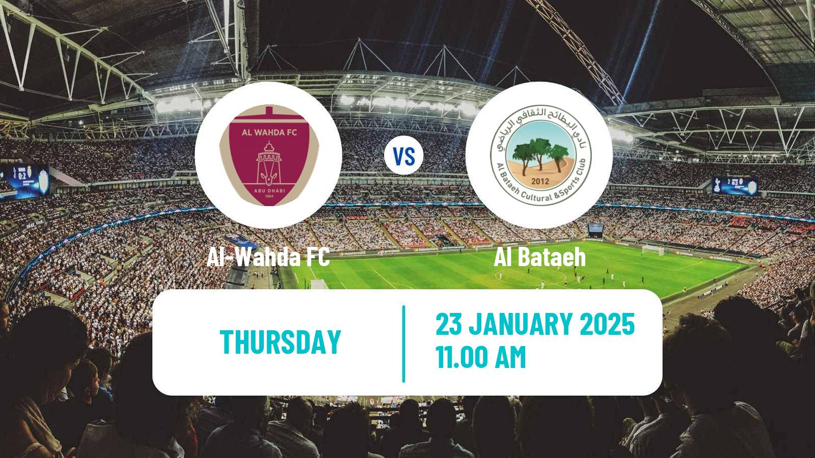 Soccer UAE Football League Al-Wahda - Al Bataeh