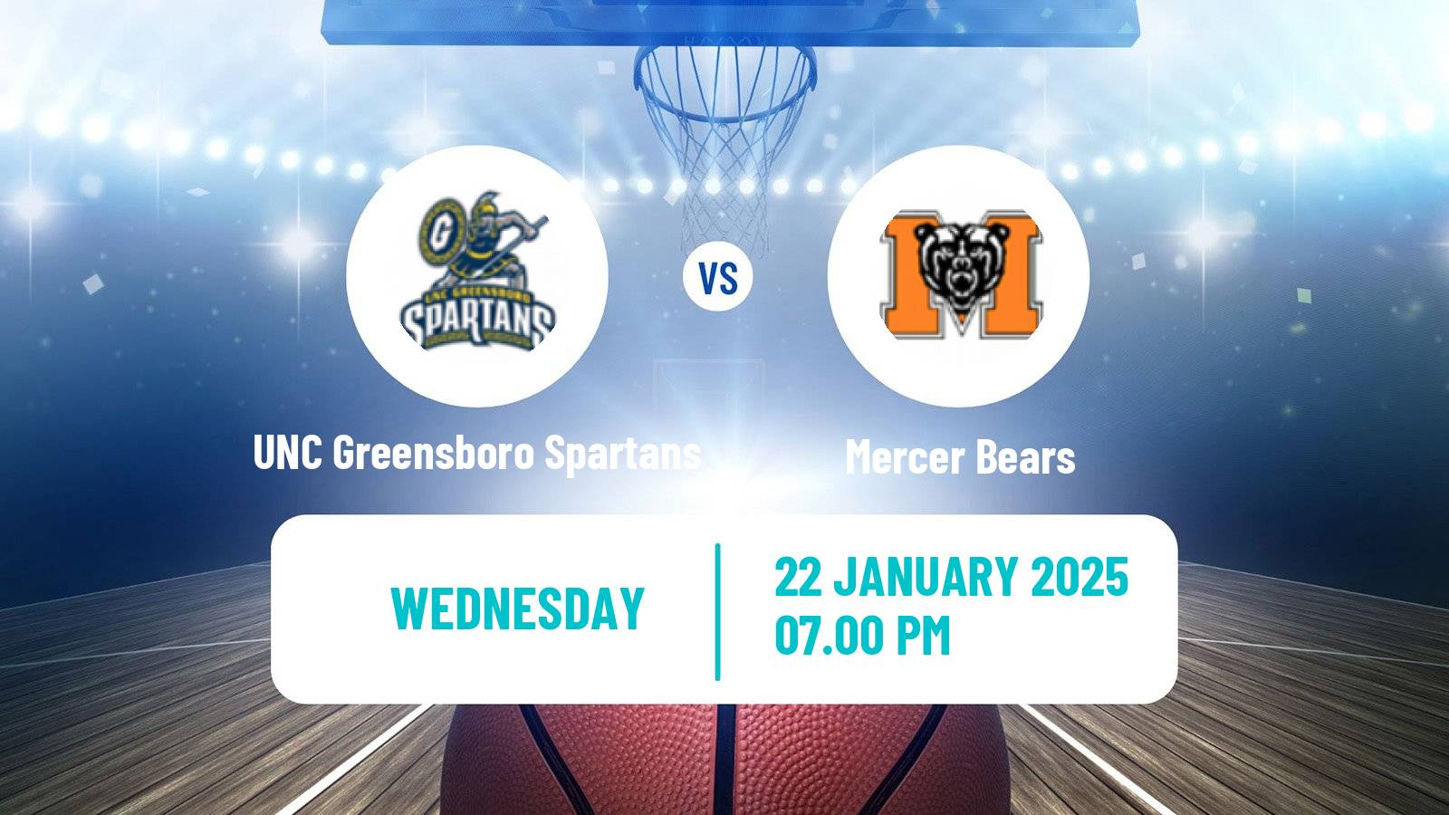 Basketball NCAA College Basketball UNC Greensboro Spartans - Mercer Bears