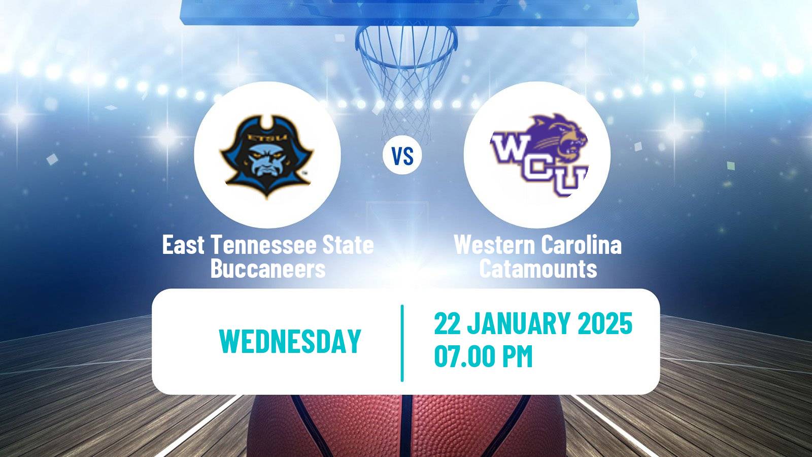 Basketball NCAA College Basketball East Tennessee State Buccaneers - Western Carolina Catamounts