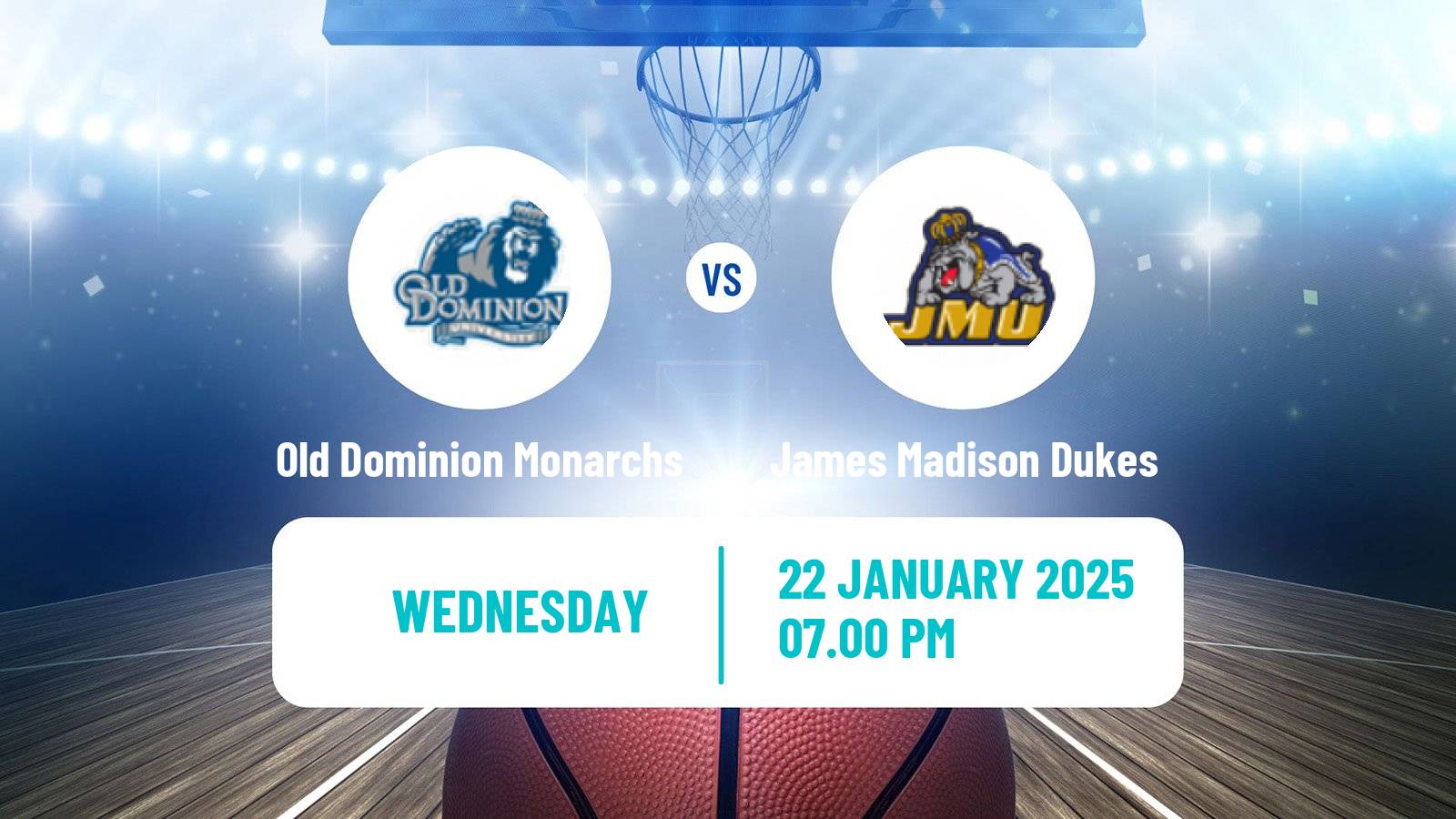 Basketball NCAA College Basketball Old Dominion Monarchs - James Madison Dukes