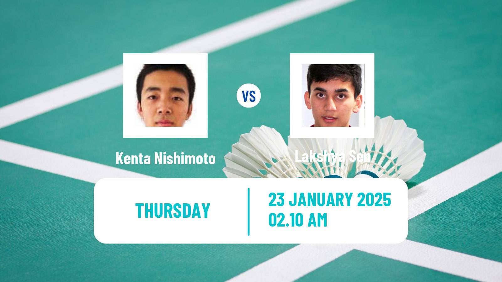 Badminton BWF World Tour Indonesia Masters Men Kenta Nishimoto - Lakshya Sen