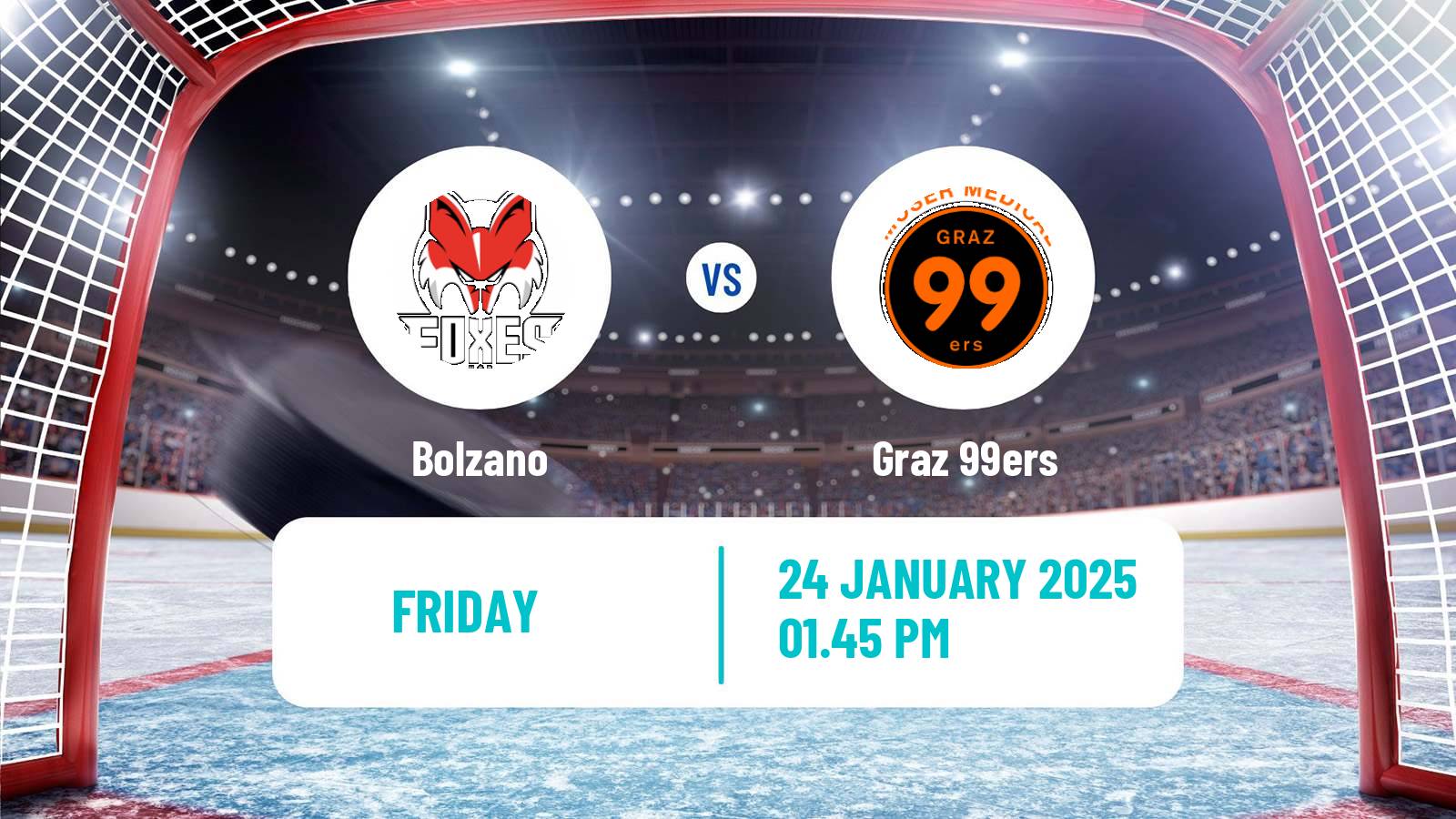 Hockey Austrian Ice Hockey League Bolzano - Graz 99ers