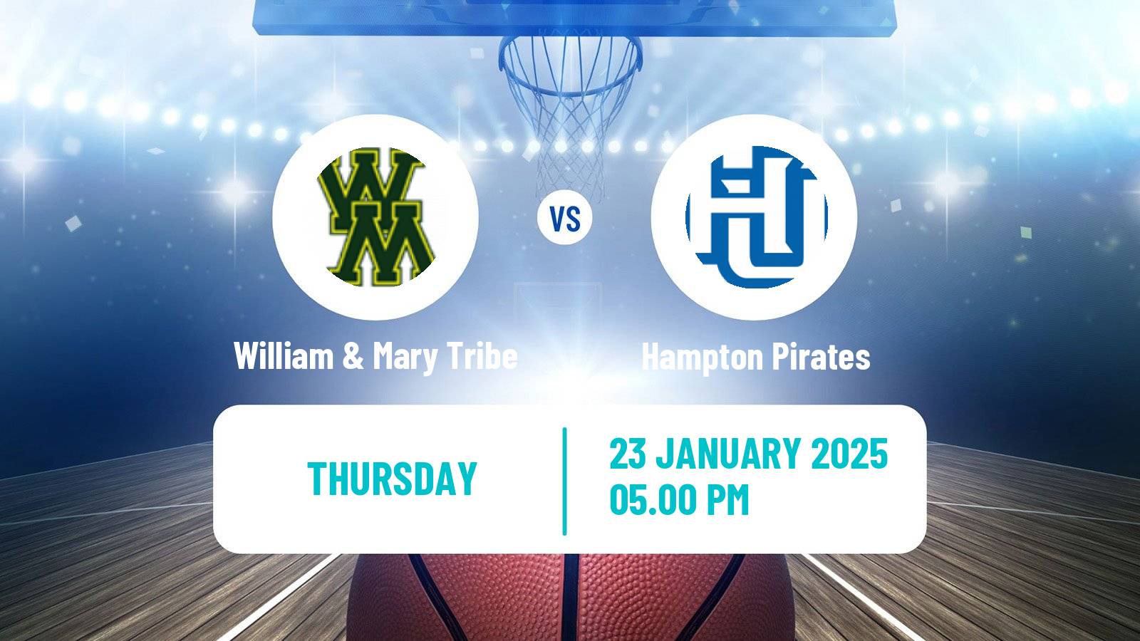 Basketball NCAA College Basketball William & Mary Tribe - Hampton Pirates