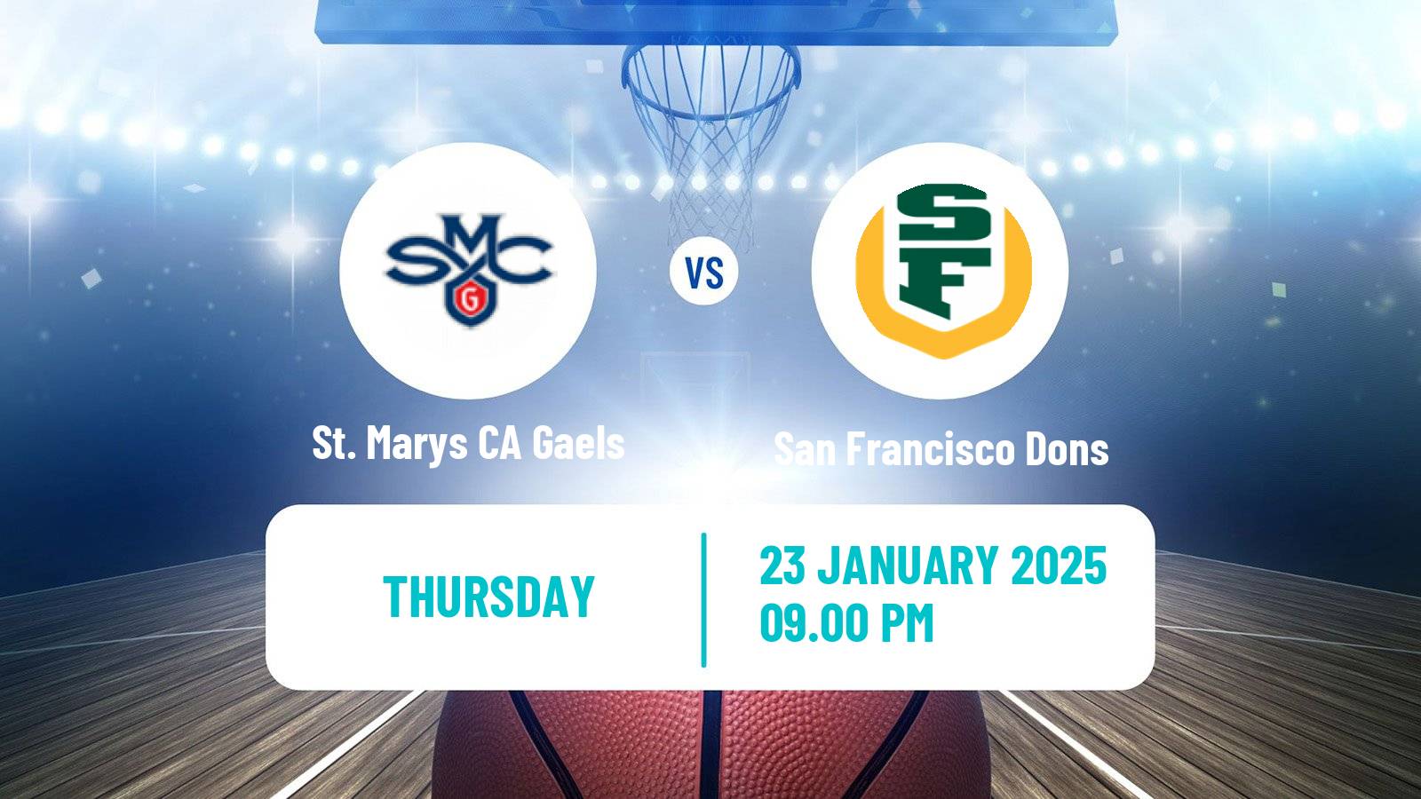 Basketball NCAA College Basketball St. Marys CA Gaels - San Francisco Dons