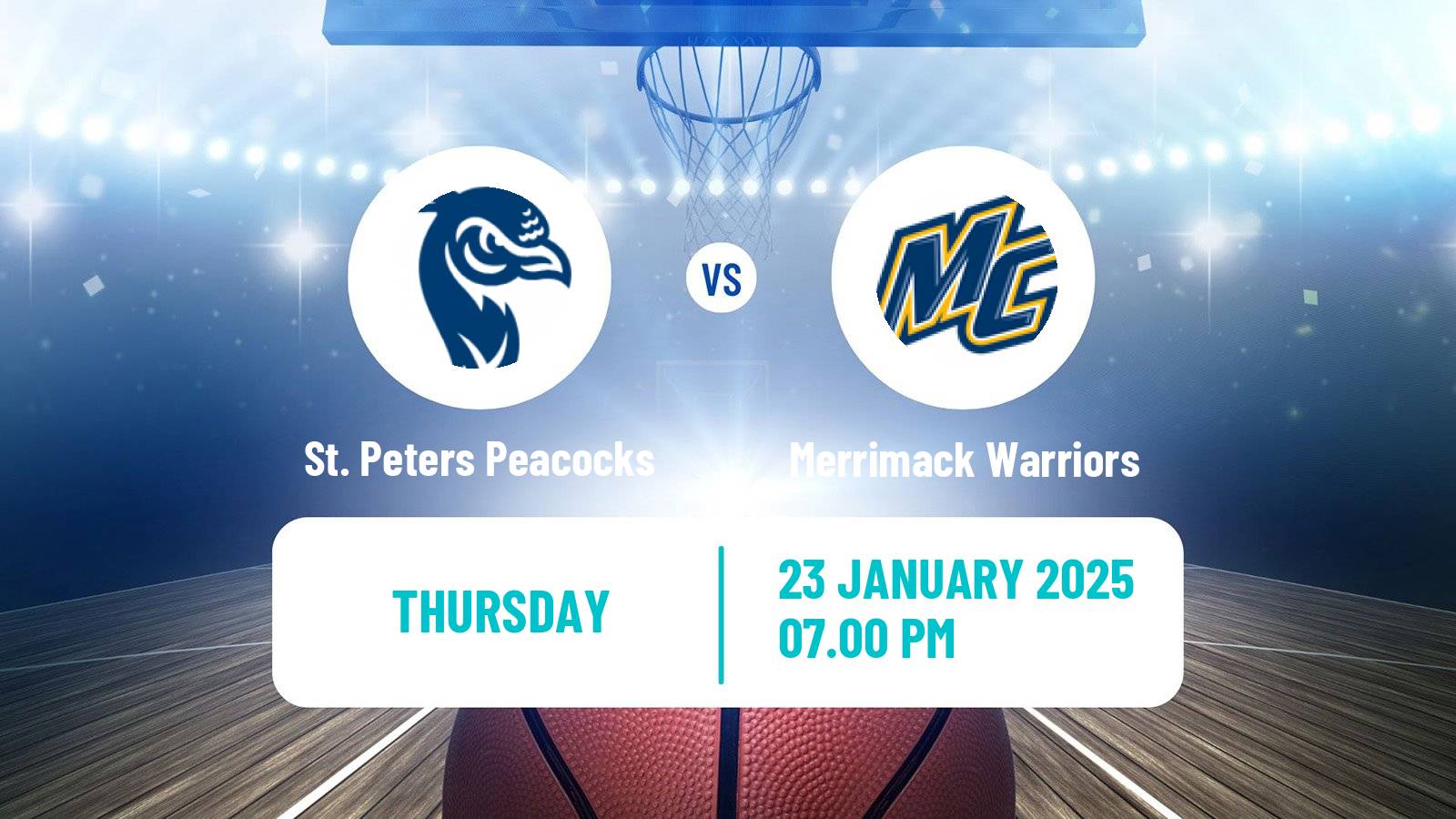 Basketball NCAA College Basketball St. Peters Peacocks - Merrimack Warriors