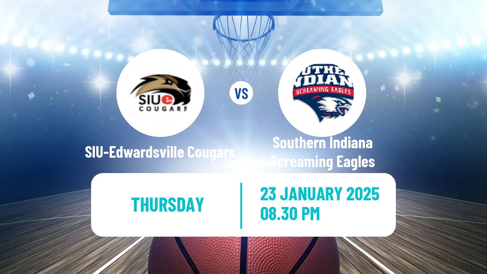 Basketball NCAA College Basketball SIU-Edwardsville Cougars - Southern Indiana Screaming Eagles