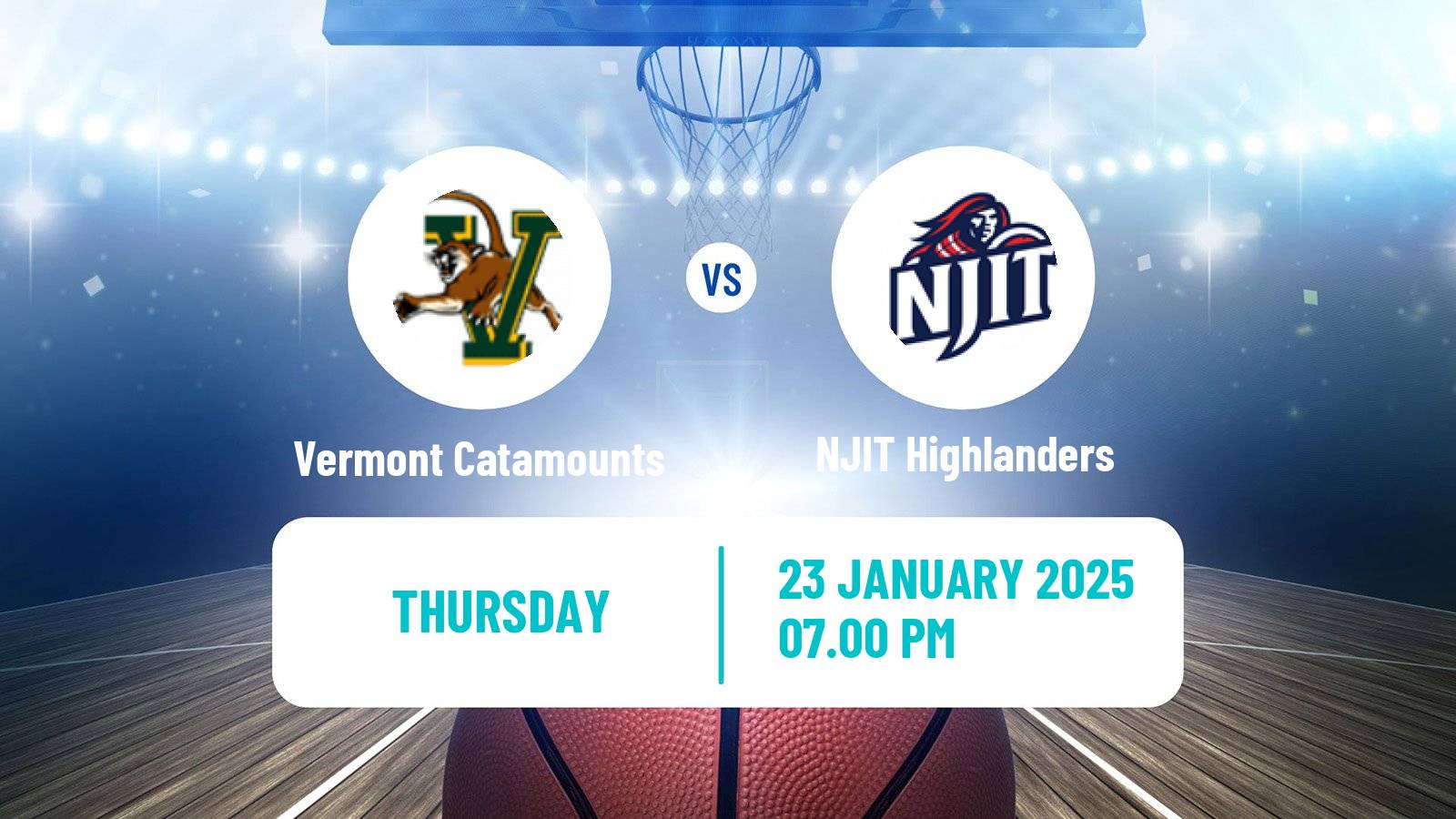 Basketball NCAA College Basketball Vermont Catamounts - NJIT Highlanders