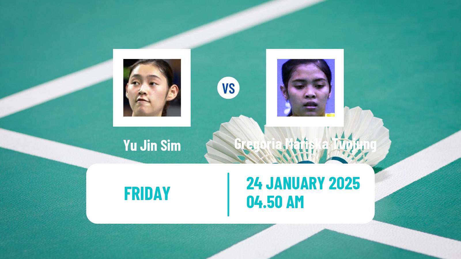 Badminton BWF World Tour Indonesia Masters Women Yu Jin Sim - Gregoria Mariska Tunjung