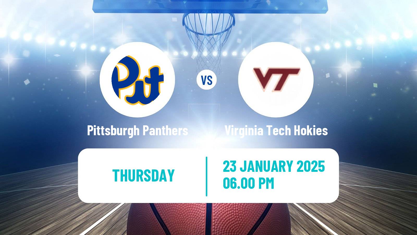 Basketball NCAA College Basketball Women Pittsburgh Panthers - Virginia Tech Hokies