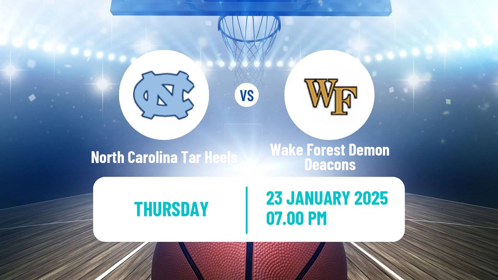 Basketball NCAA College Basketball Women North Carolina Tar Heels - Wake Forest Demon Deacons