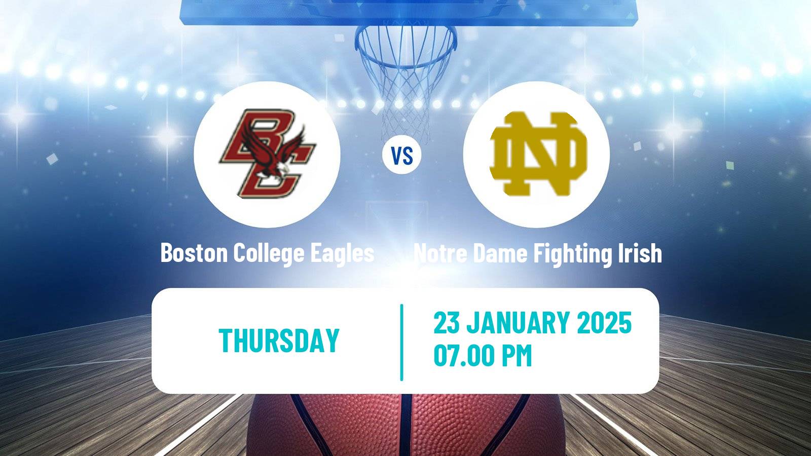 Basketball NCAA College Basketball Women Boston College Eagles - Notre Dame Fighting Irish