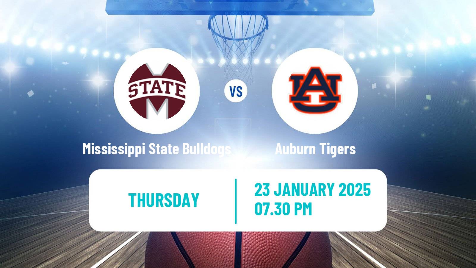 Basketball NCAA College Basketball Women Mississippi State Bulldogs - Auburn Tigers