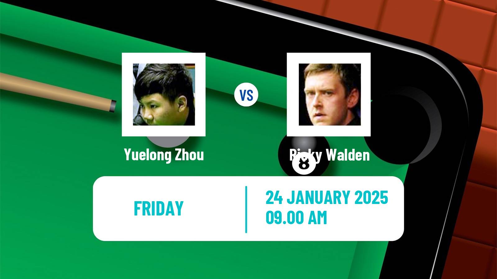 Snooker Championship League Yuelong Zhou - Ricky Walden