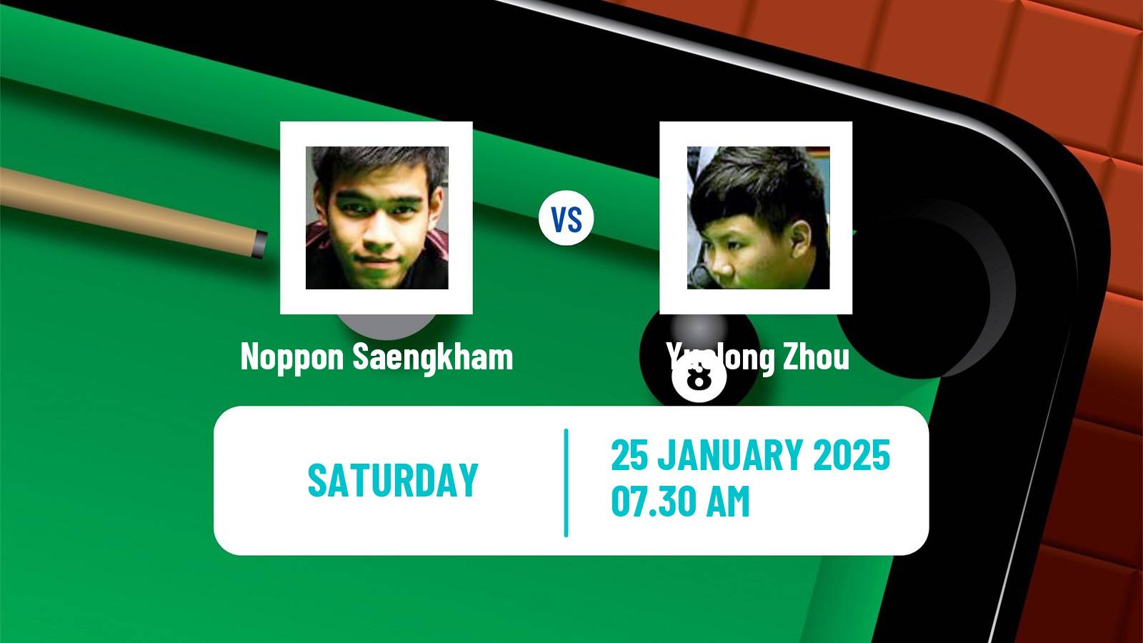 Snooker Championship League Noppon Saengkham - Yuelong Zhou