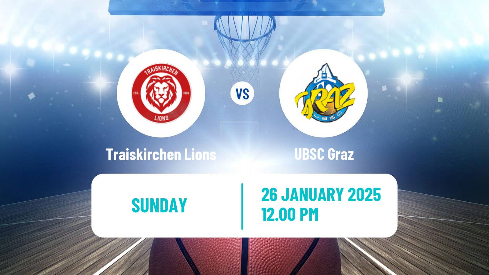 Basketball Austrian Superliga Basketball Traiskirchen Lions - UBSC Graz