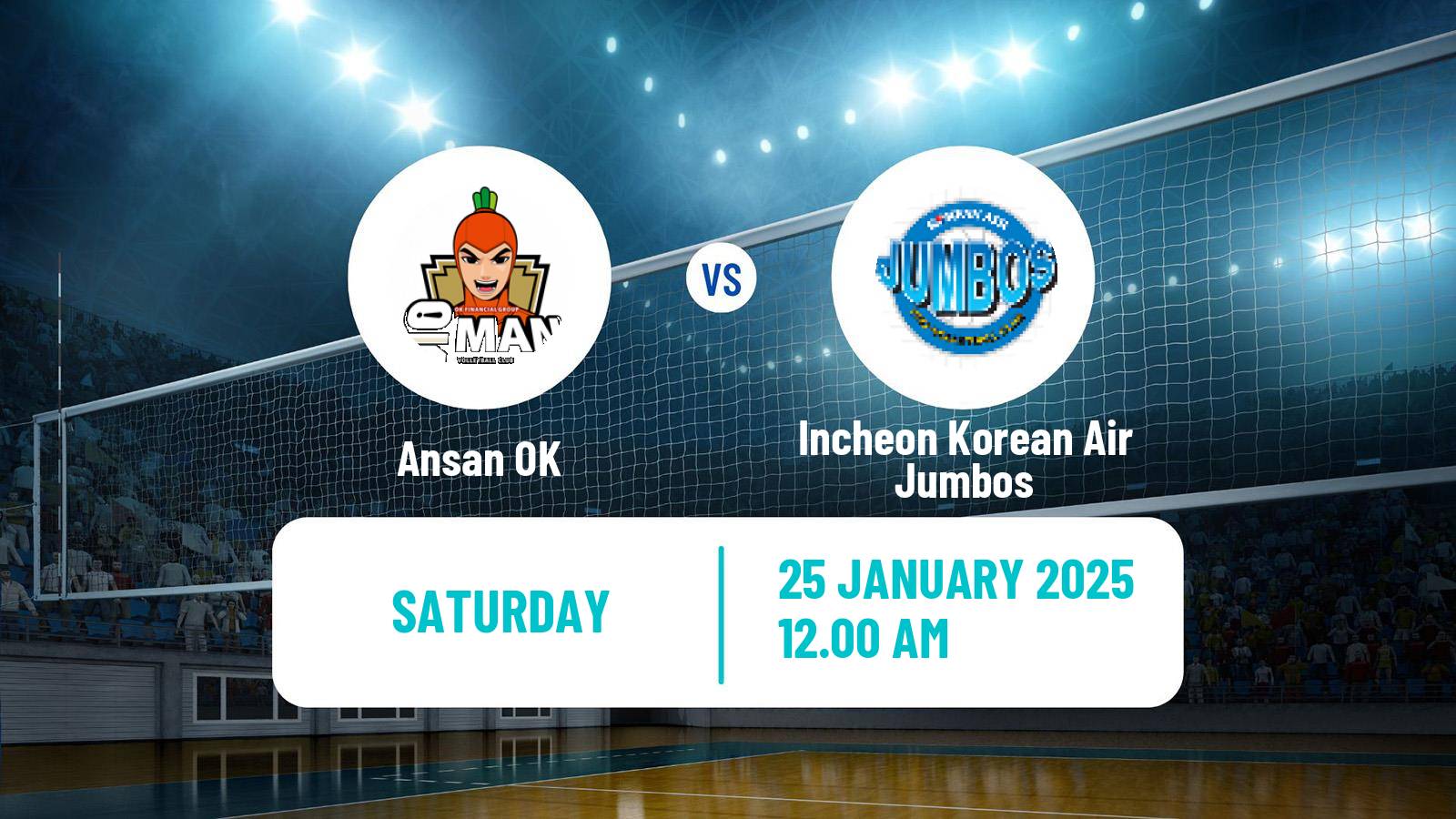 Volleyball South Korean V-League Ansan OK - Incheon Korean Air Jumbos