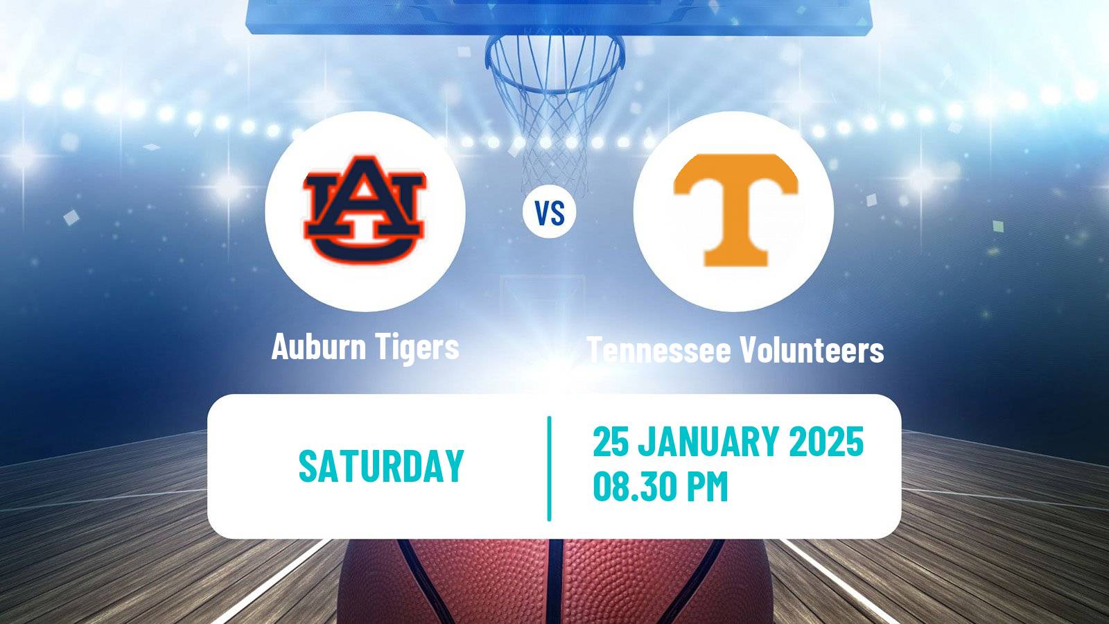 Basketball NCAA College Basketball Auburn Tigers - Tennessee Volunteers