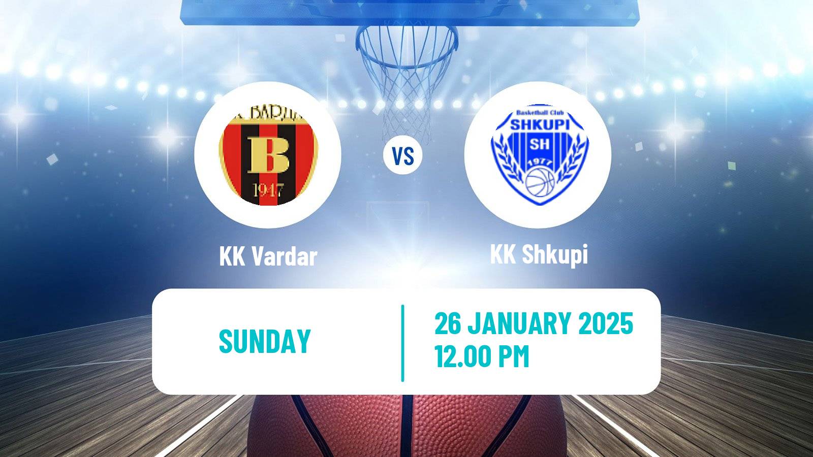 Basketball North Macedonian Prva Liga Basketball Vardar - Shkupi