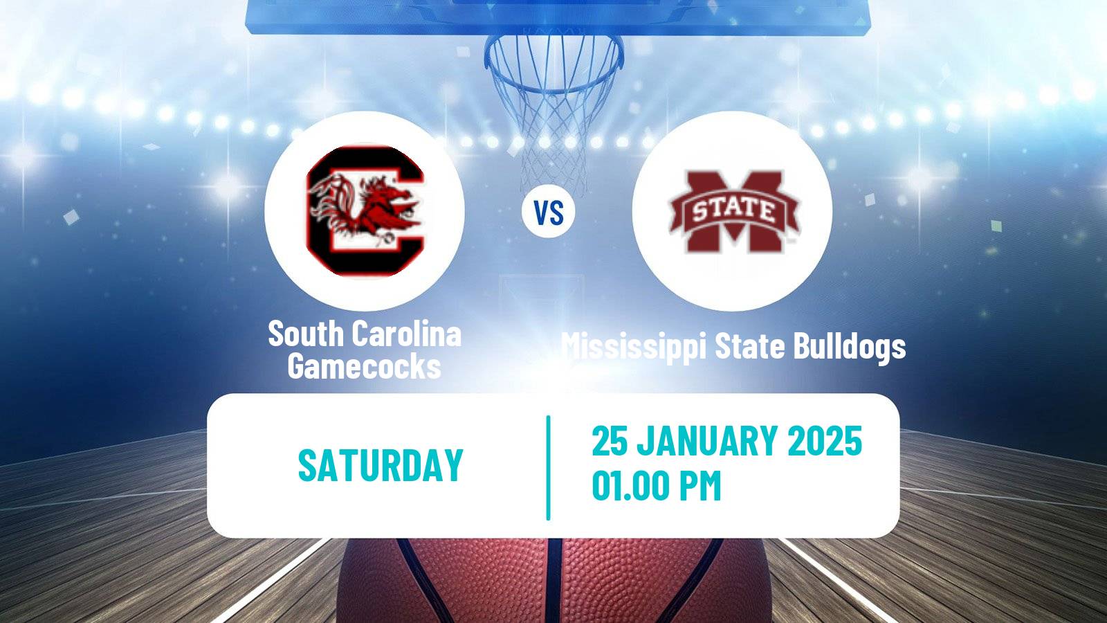 Basketball NCAA College Basketball South Carolina Gamecocks - Mississippi State Bulldogs