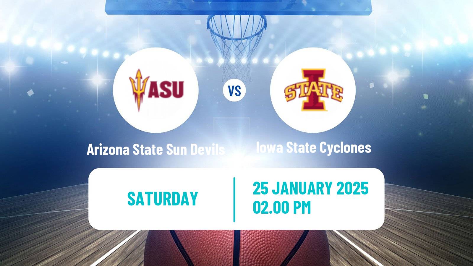 Basketball NCAA College Basketball Arizona State Sun Devils - Iowa State Cyclones