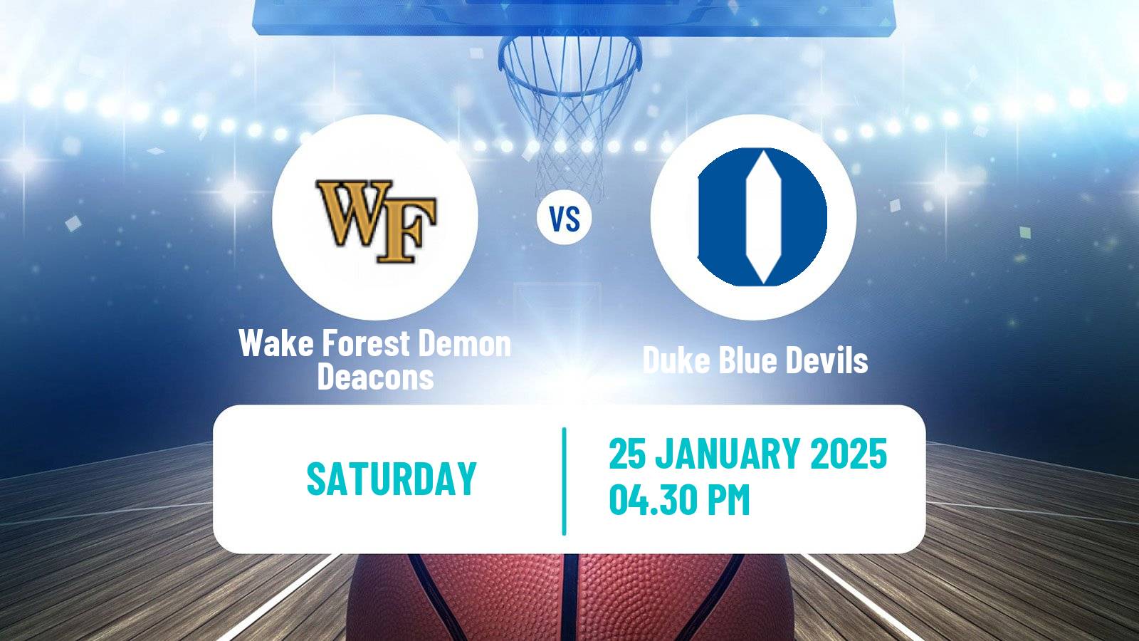 Basketball NCAA College Basketball Wake Forest Demon Deacons - Duke Blue Devils