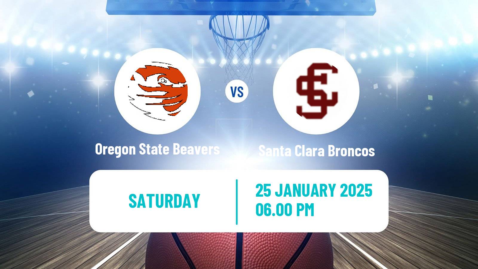 Basketball NCAA College Basketball Oregon State Beavers - Santa Clara Broncos