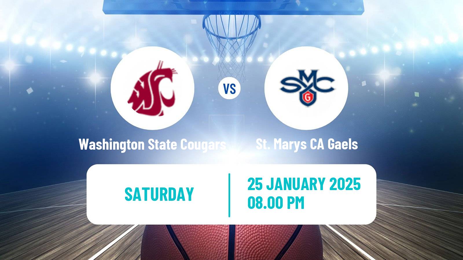 Basketball NCAA College Basketball Washington State Cougars - St. Marys CA Gaels