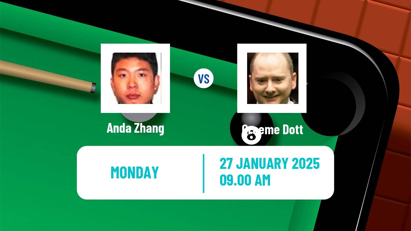 Snooker German Masters Anda Zhang - Graeme Dott