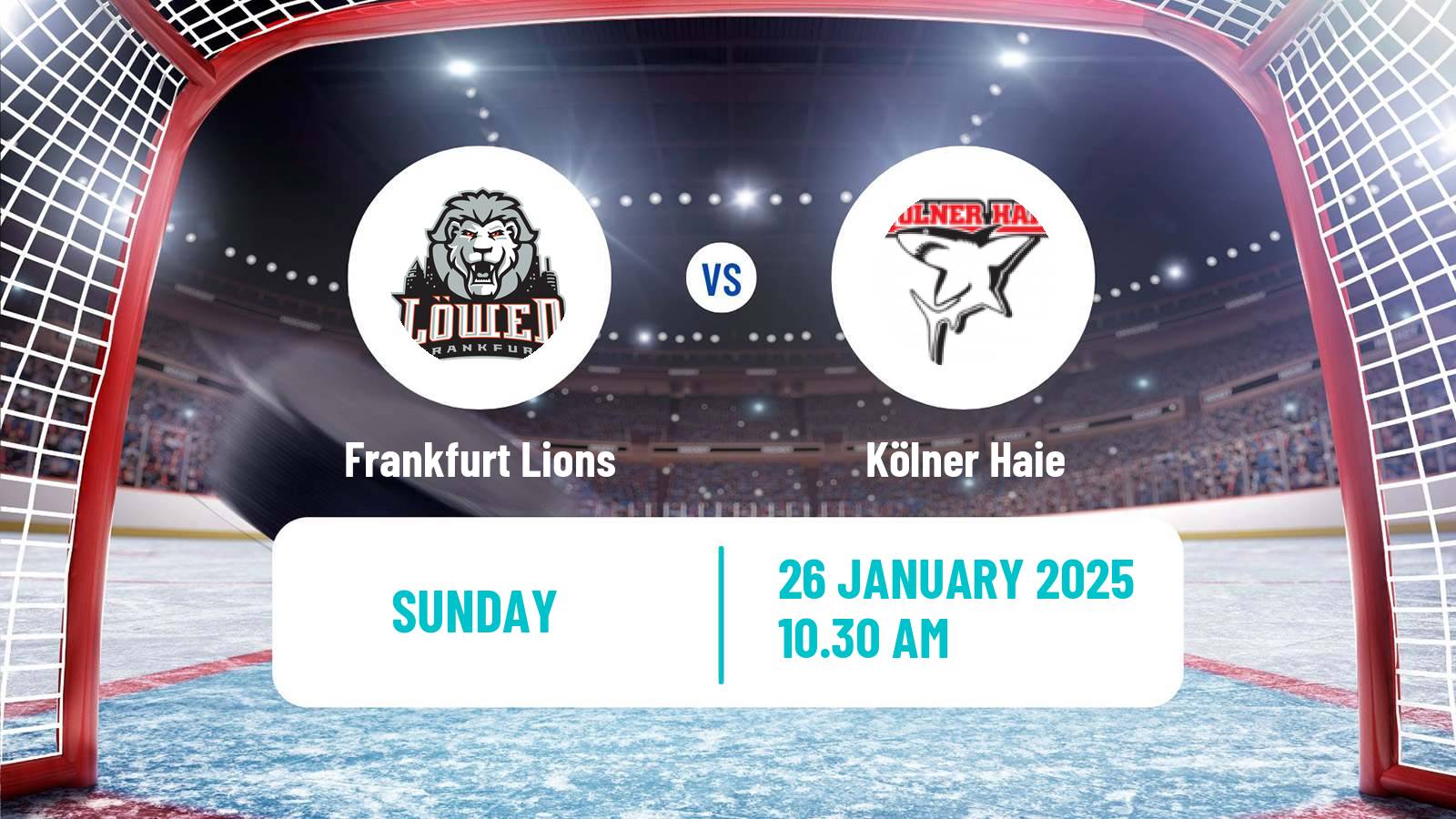 Hockey German Ice Hockey League Frankfurt Lions - Kölner Haie