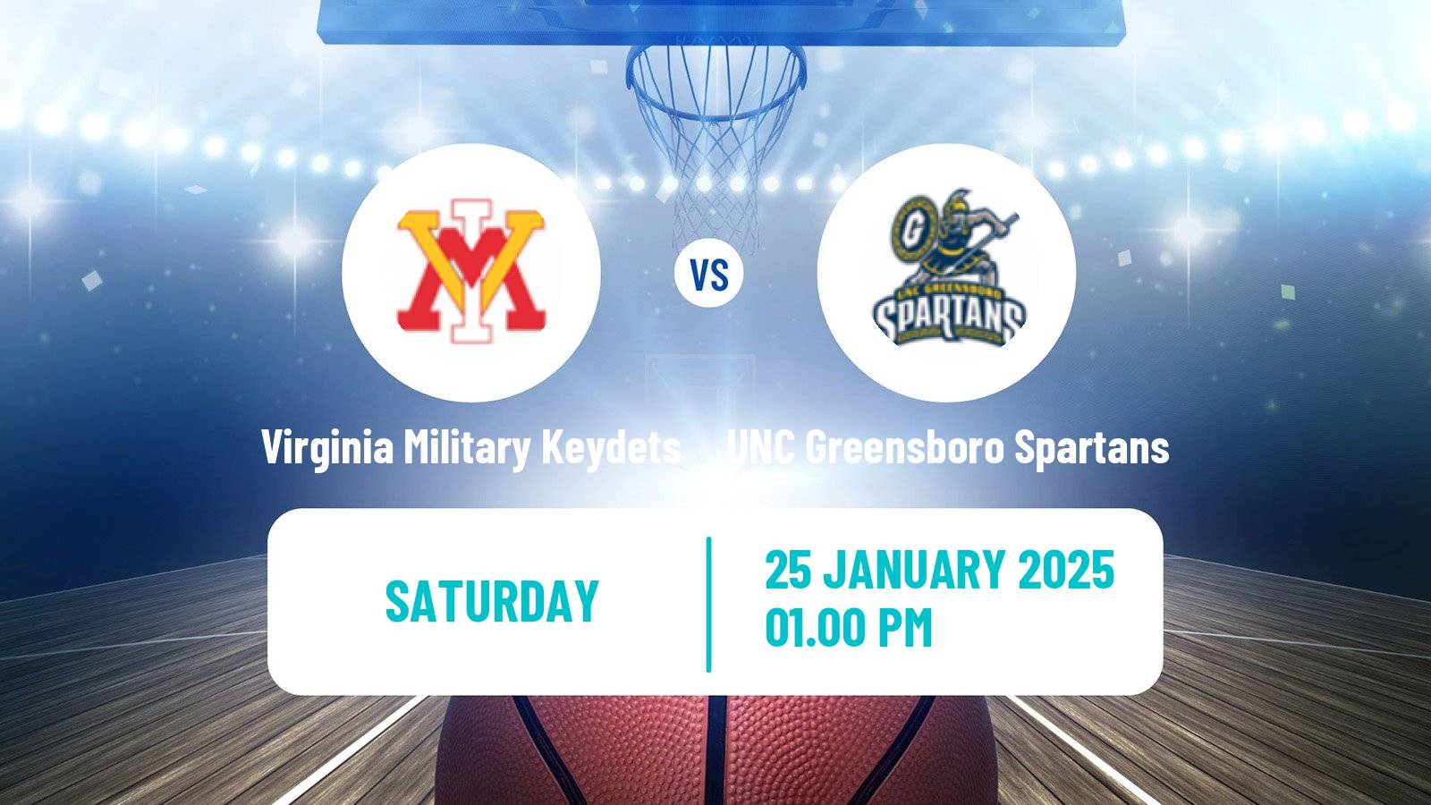 Basketball NCAA College Basketball Virginia Military Keydets - UNC Greensboro Spartans