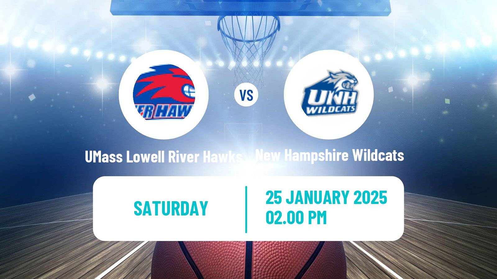 Basketball NCAA College Basketball UMass Lowell River Hawks - New Hampshire Wildcats