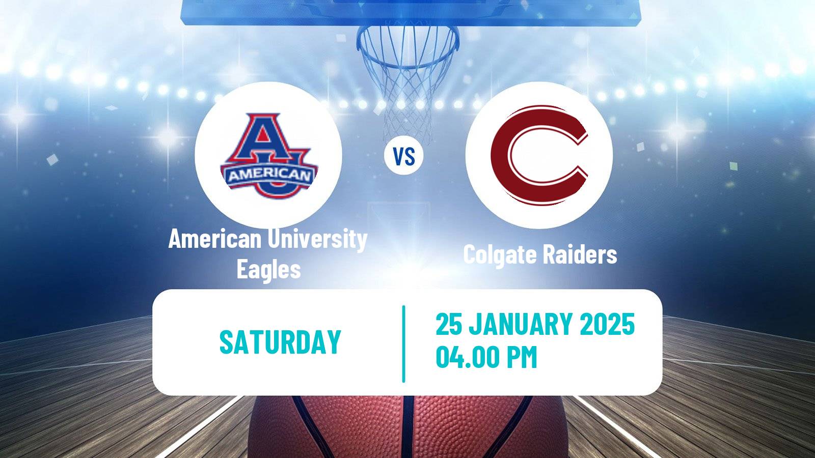 Basketball NCAA College Basketball American University Eagles - Colgate Raiders