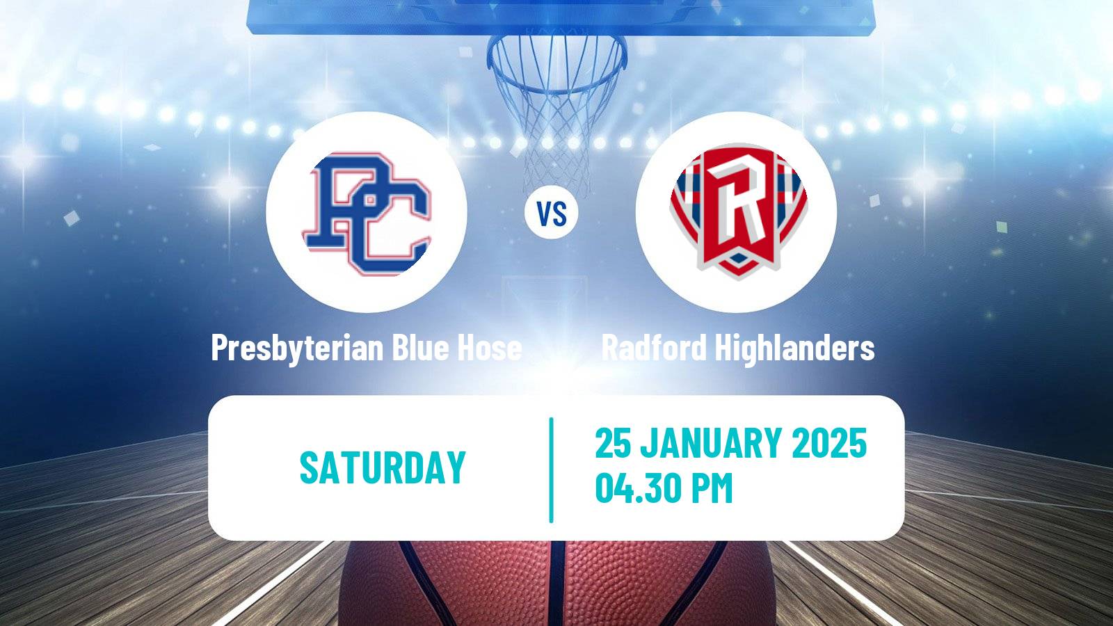 Basketball NCAA College Basketball Presbyterian Blue Hose - Radford Highlanders